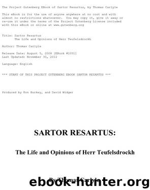 Sartor Resartus: The Life and Opinions of Herr Teufelsdröckh by Thomas Carlyle
