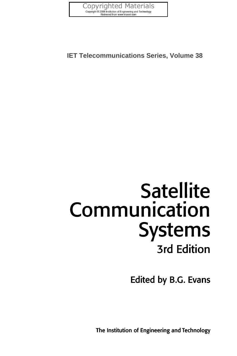 Satellite Communication Systems by B.G. Evans