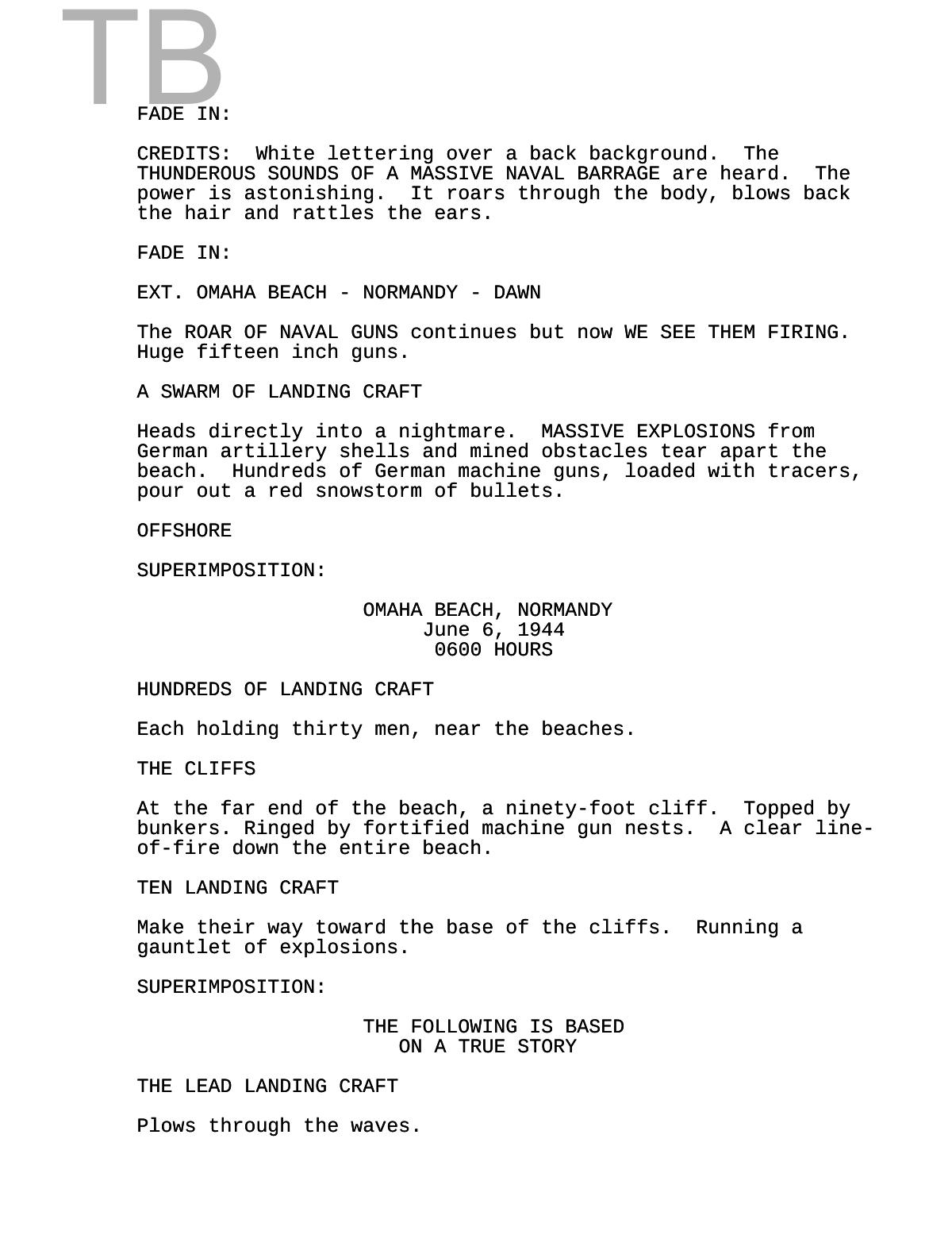 Saving Private Ryan by Typed and converted to PDF by SCREENTALK Magazine