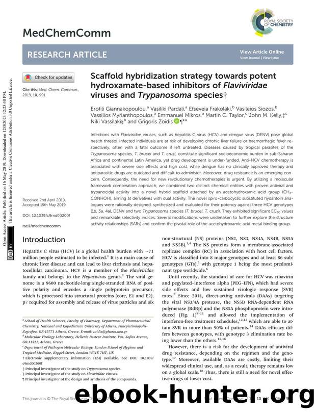 Scaffold hybridization strategy towards potent hydroxamate-based inhibitors of Flaviviridae viruses and Trypanosoma species by unknow