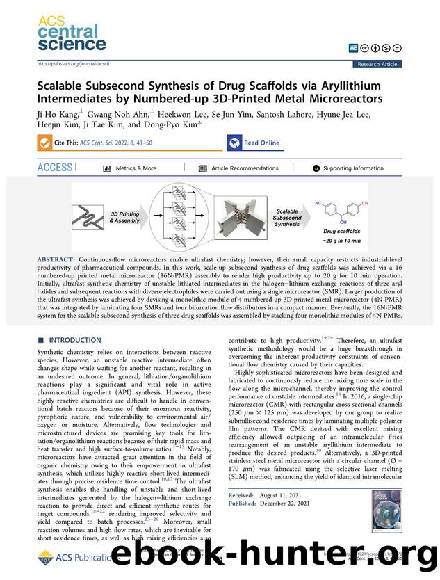 Scalable Subsecond Synthesis of Drug Scaffolds via Aryllithium Intermediates by Numbered-up 3D-Printed Metal Microreactors by unknow