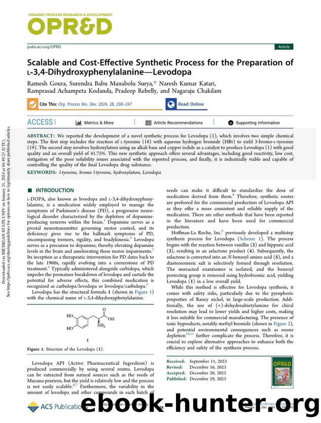 Scalable and Cost-Effective Synthetic Process for the Preparation of l-3,4-DihydroxyphenylalanineâLevodopa by unknow