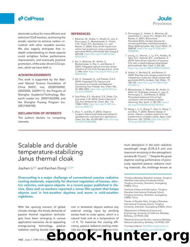 Scalable and durable temperature-stabilizing Janus thermal cloak by Jiachen Li & Kaichen Dong