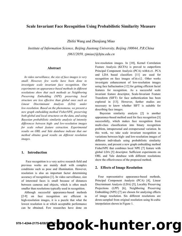 Scale Invariant Face Recognition Using Probabilistic Similarity Measure by 