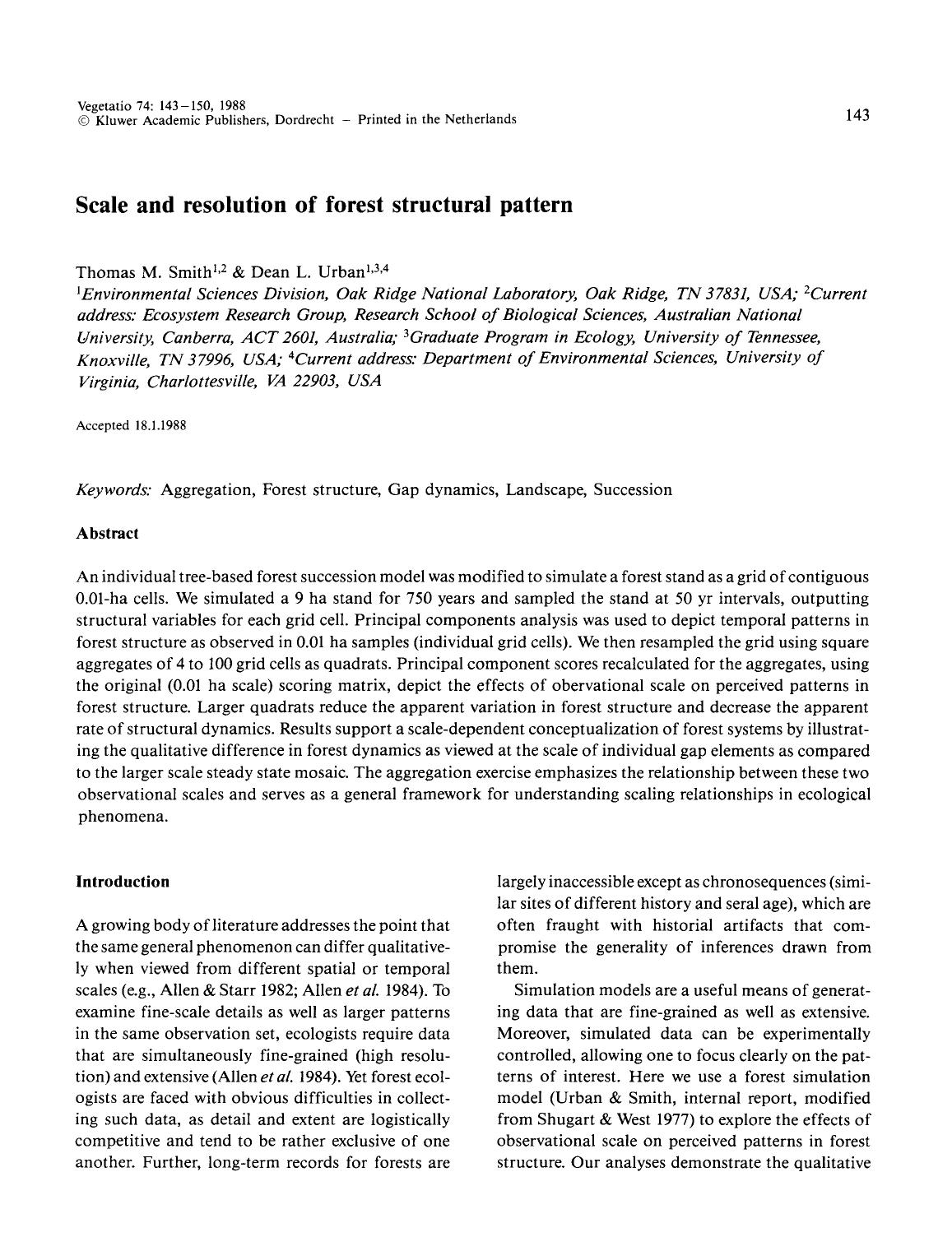 Scale and resolution of forest structural pattern by Unknown