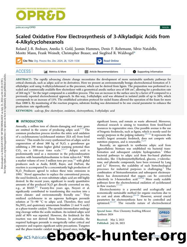 Scaled Oxidative Flow Electrosynthesis of 3-Alkyladipic Acids from 4-Alkylcyclohexanols by unknow