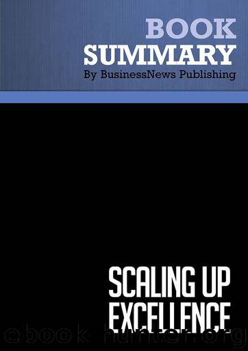 Scaling Up Excellence by BusinessNews Publishing