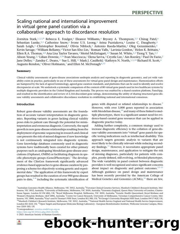 Scaling national and international improvement in virtual gene panel curation via a collaborative approach to discordance resolution by unknow