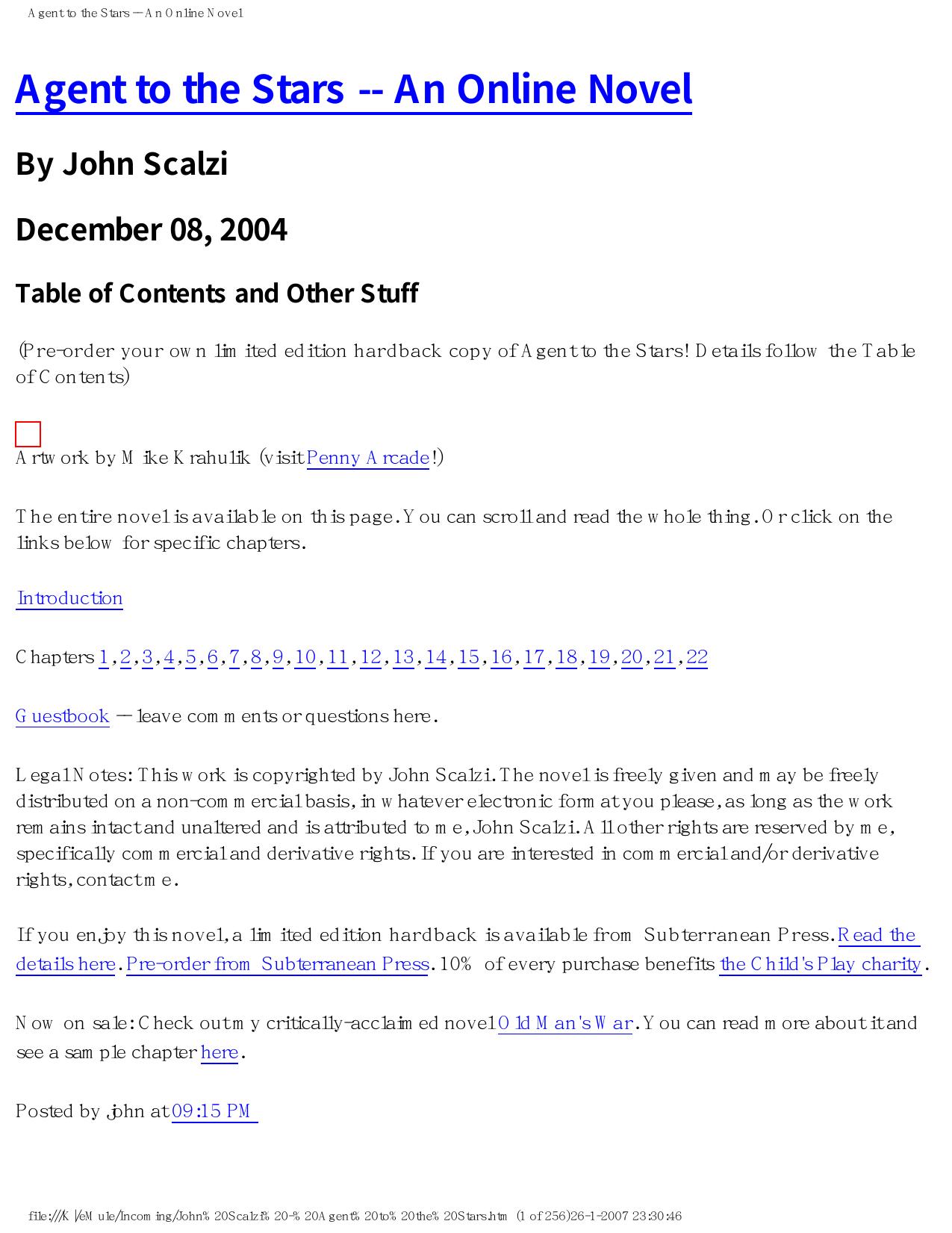Scalzi, John - Agent to the Stars by Scalzi John