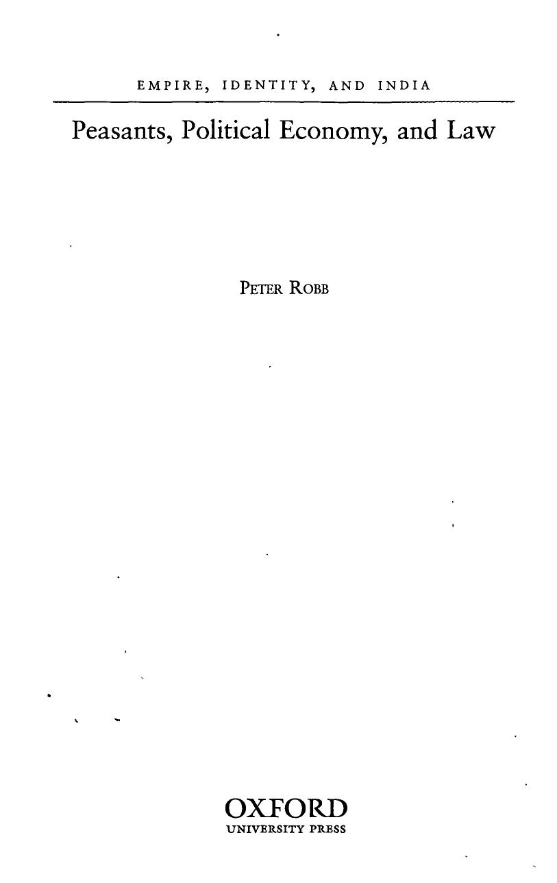 Scanned using Book ScanCenter 5022 by Peasants Political Economy & Law. Empire Identity & India (2007)