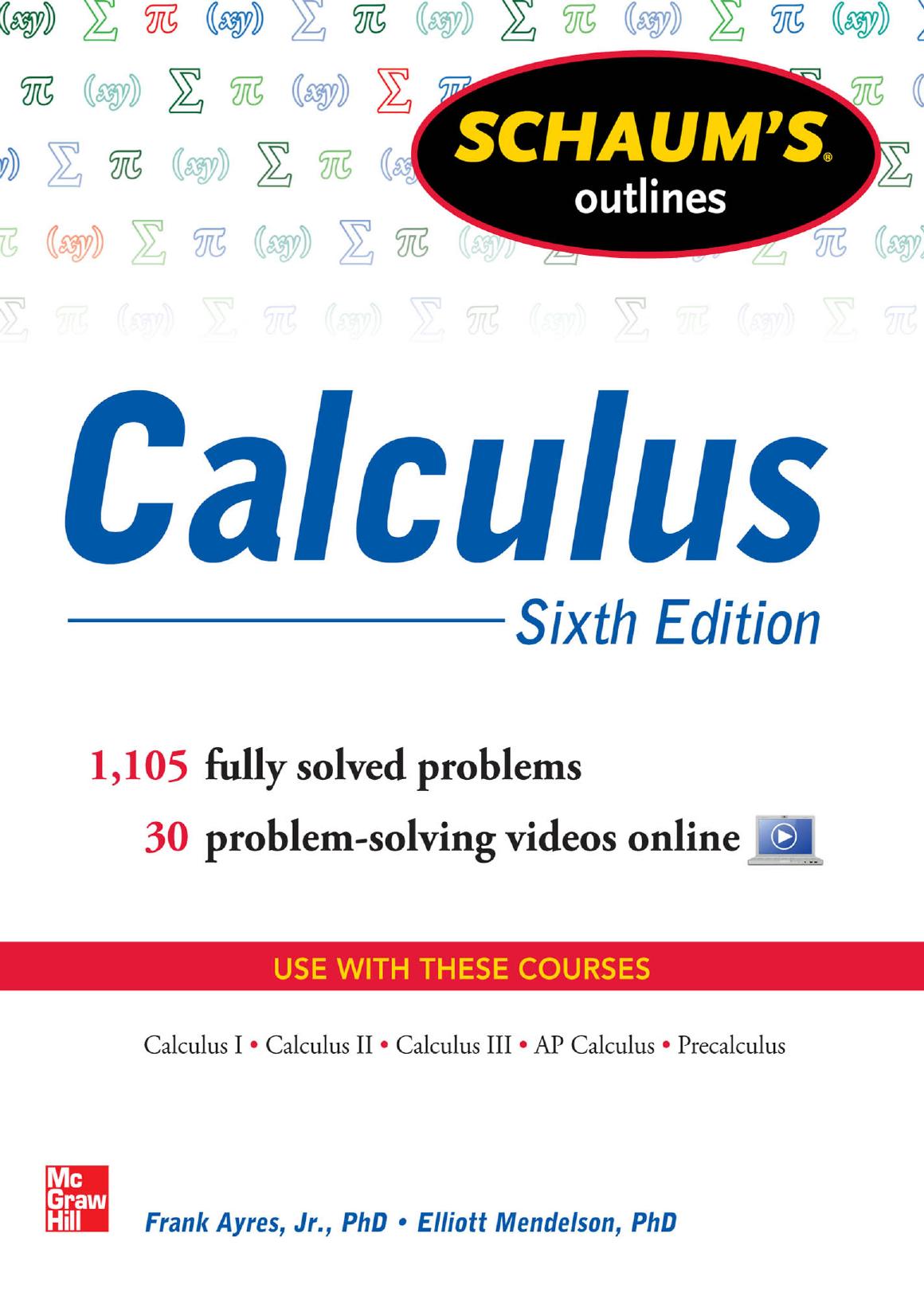 Schaum's Outline of Calculus by Frank Ayres