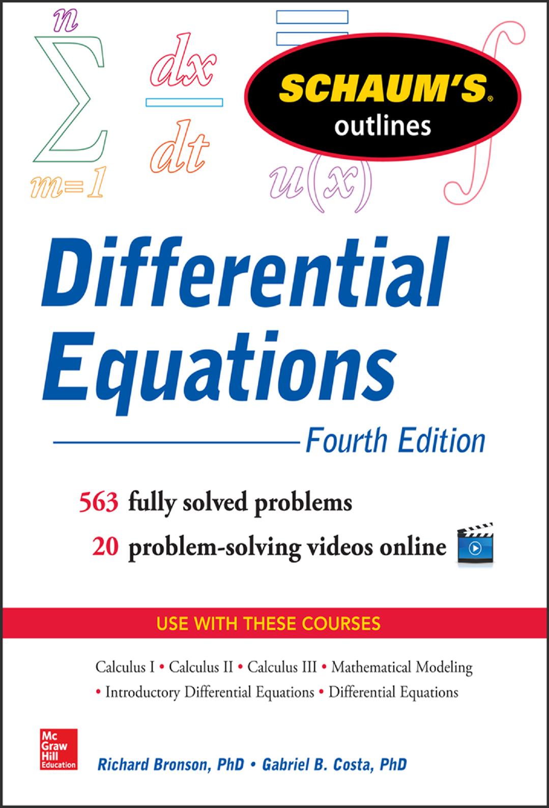 Schaum's Outline of Differential Equations by Richard Bronson PhD