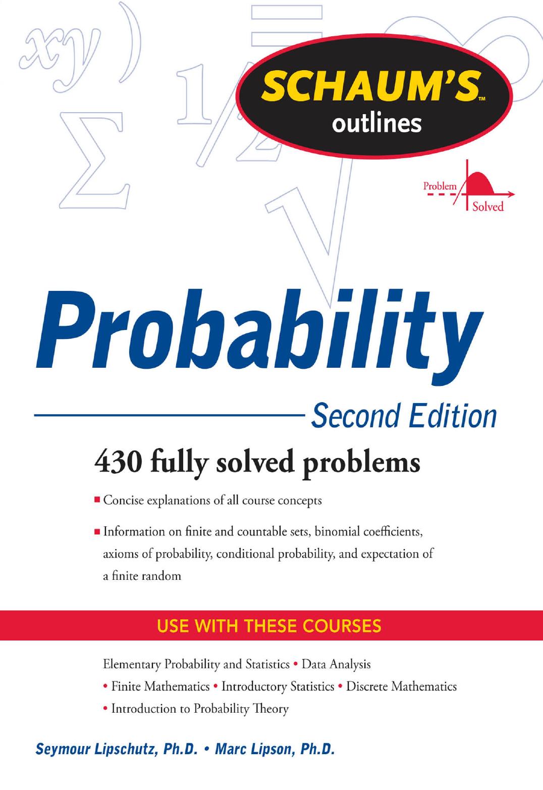 Schaum's Outline of Probability by Seymour Lipschutz Ph.D
