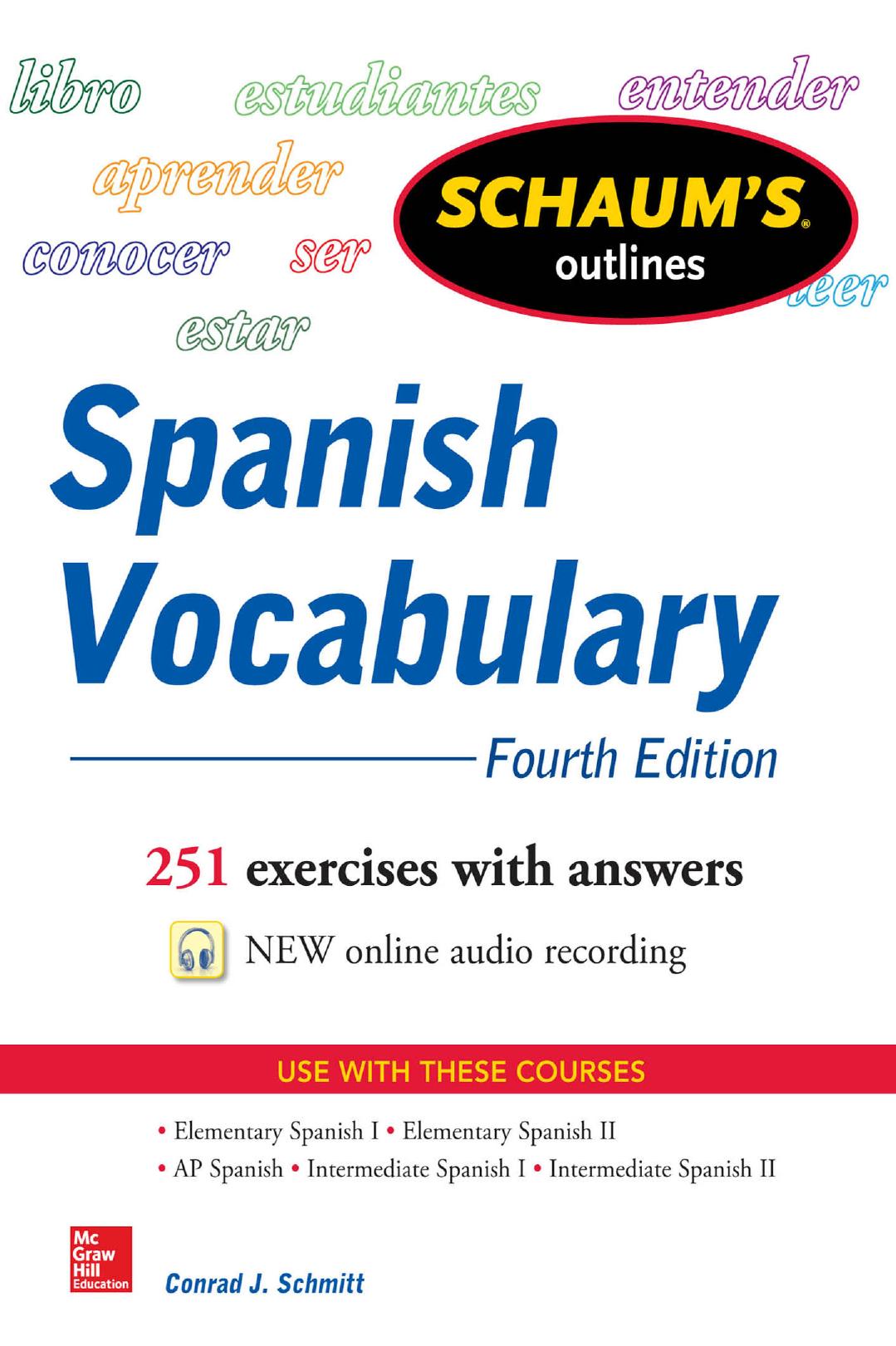 Schaumâs Outline of Spanish Vocabulary by Conrad Schmitt