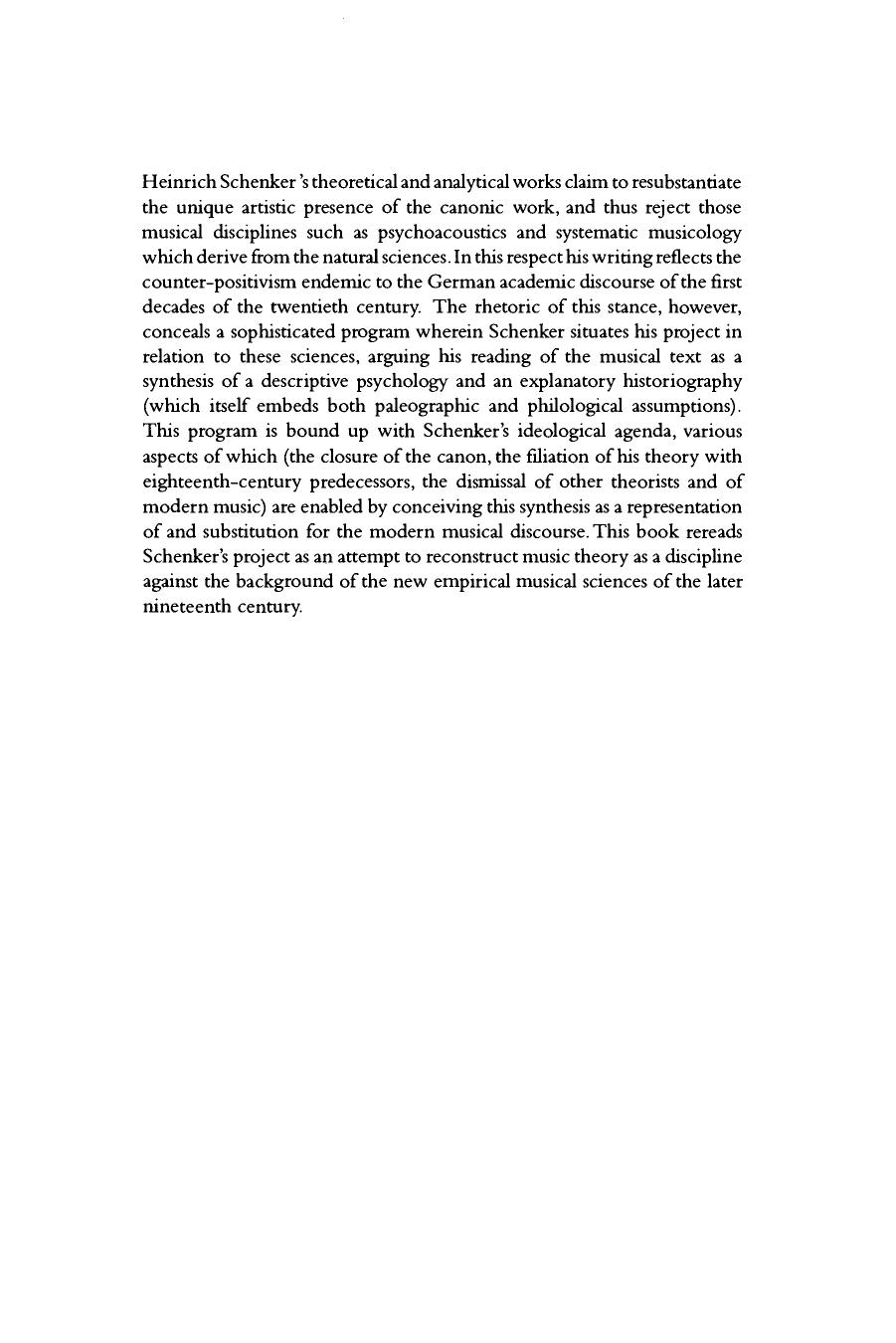 Schenker's Argument and the Claim of Music Theory by Unknown