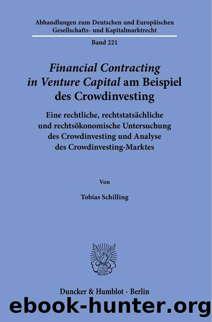 Schilling by ›Financial Contracting in Venture Capital‹ am Beispiel des Crowdinvesting (9783428588640)