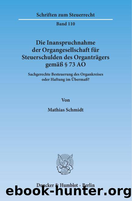 Schmidt by Schriften zum Steuerrecht (9783428542260)