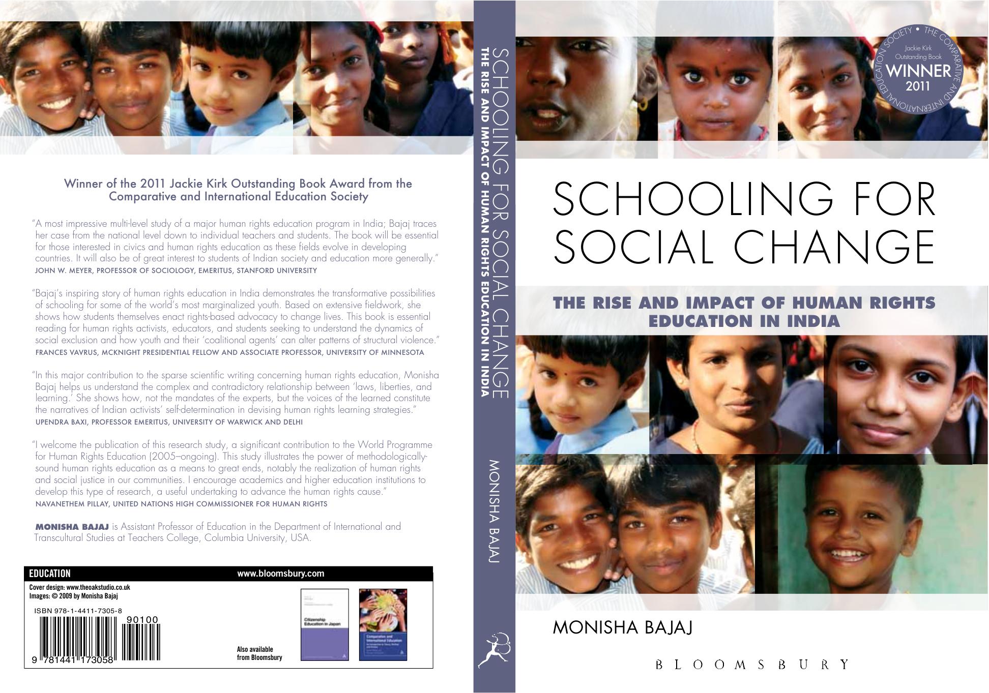 Schooling for social change: the rise and impact of Human Rights Education in India by Monisha Bajaj