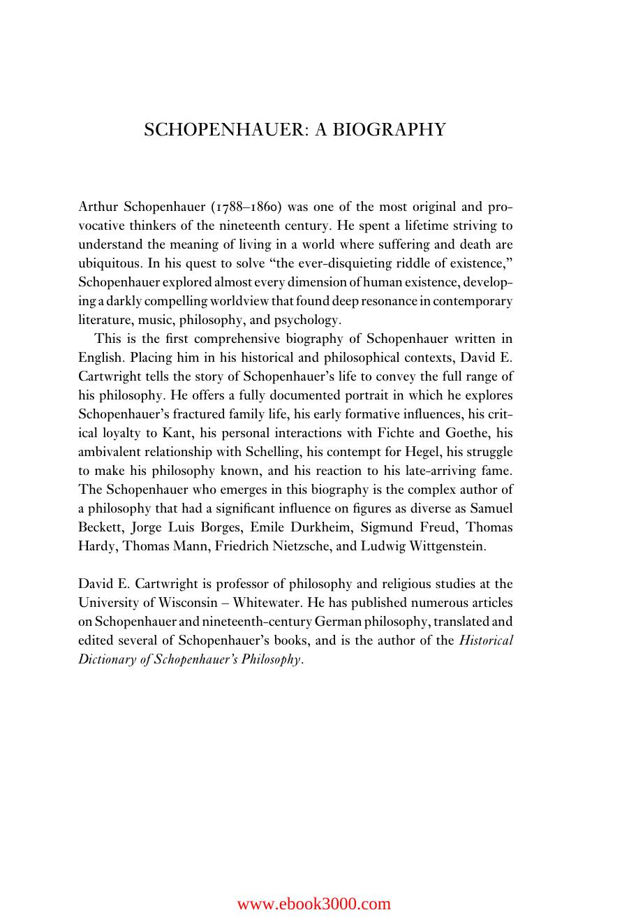 Schopenhauer: A Biography by Unknow
