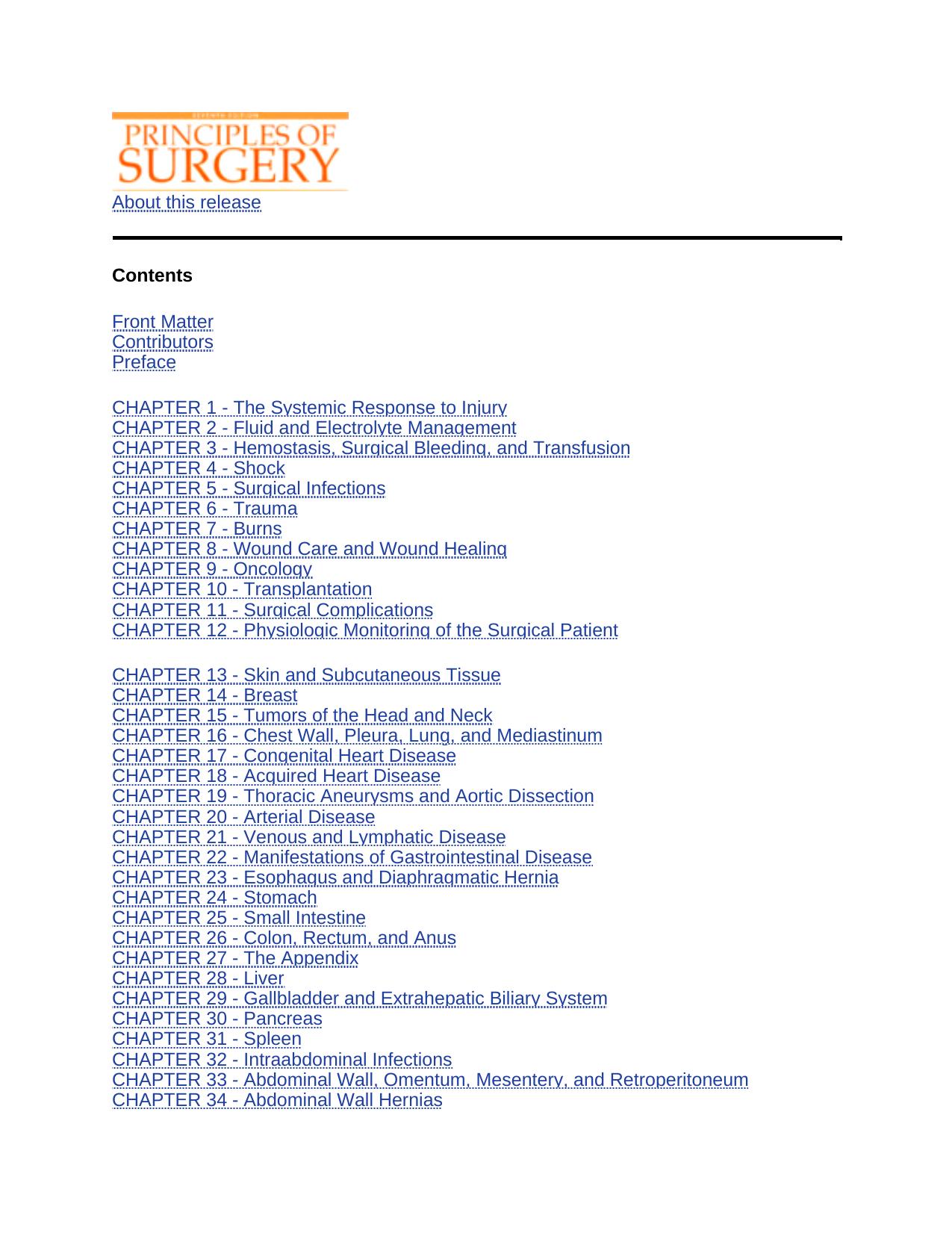 Schwartz: Principles of Surgery by Schwartz