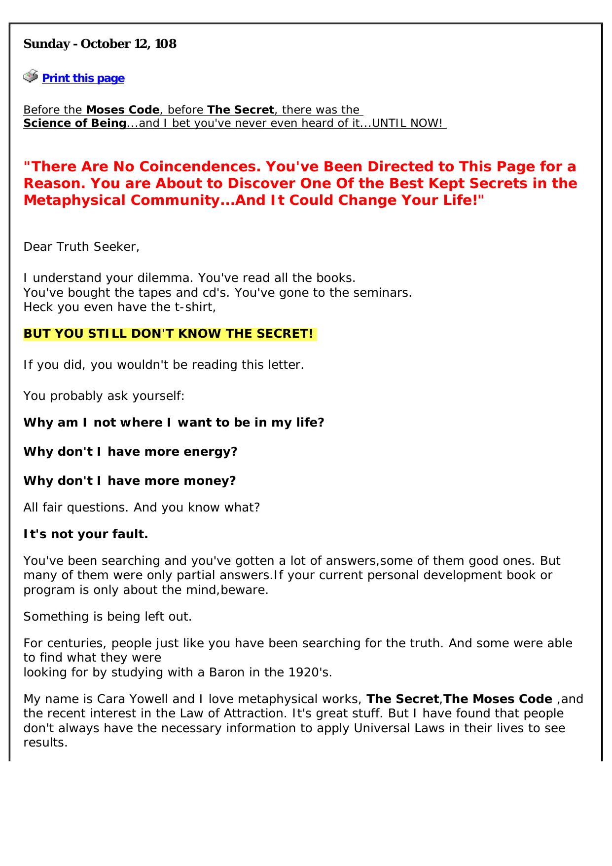 Science Of Being Secrets. by Best of Kuszter's Collection