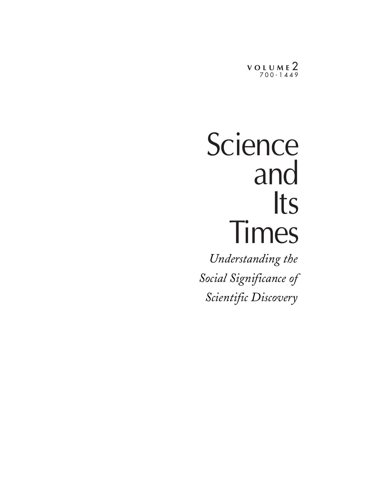 Science and Its Times - Vol 2 by 700 to 1449