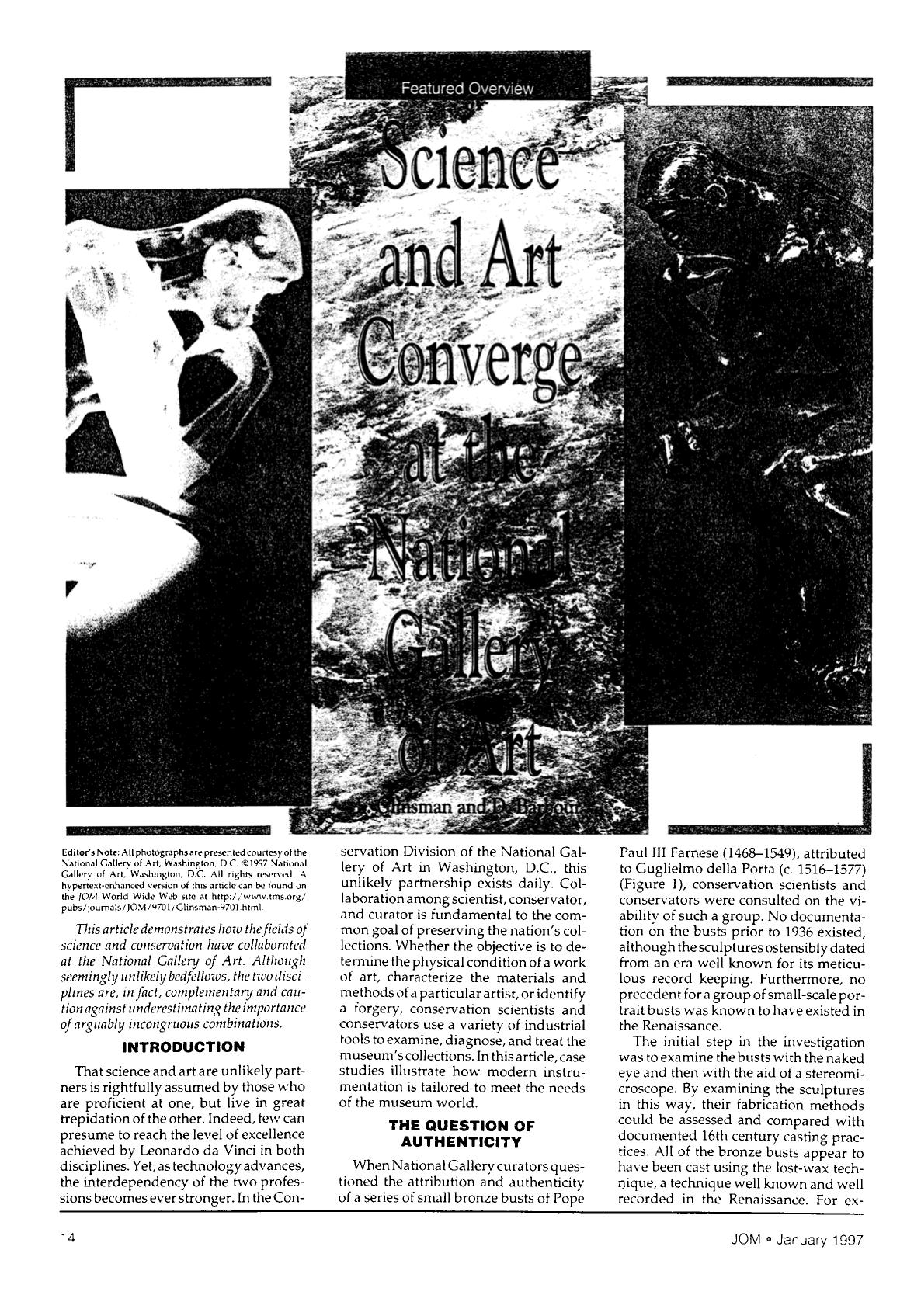 Science and art converge at the National Gallery of Art by Unknown