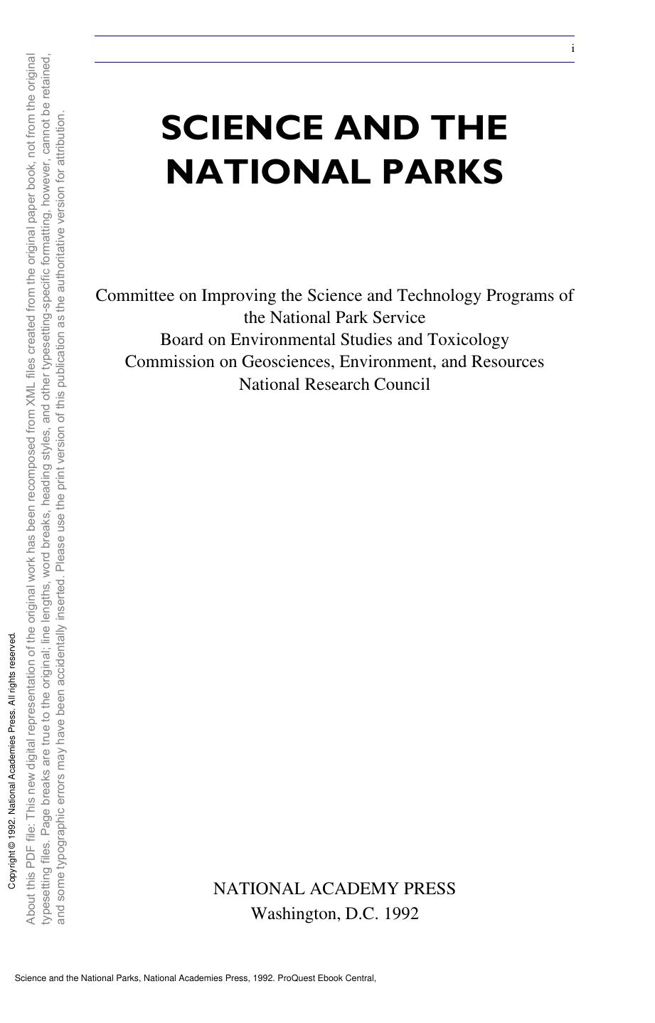 Science and the National Parks by unknow