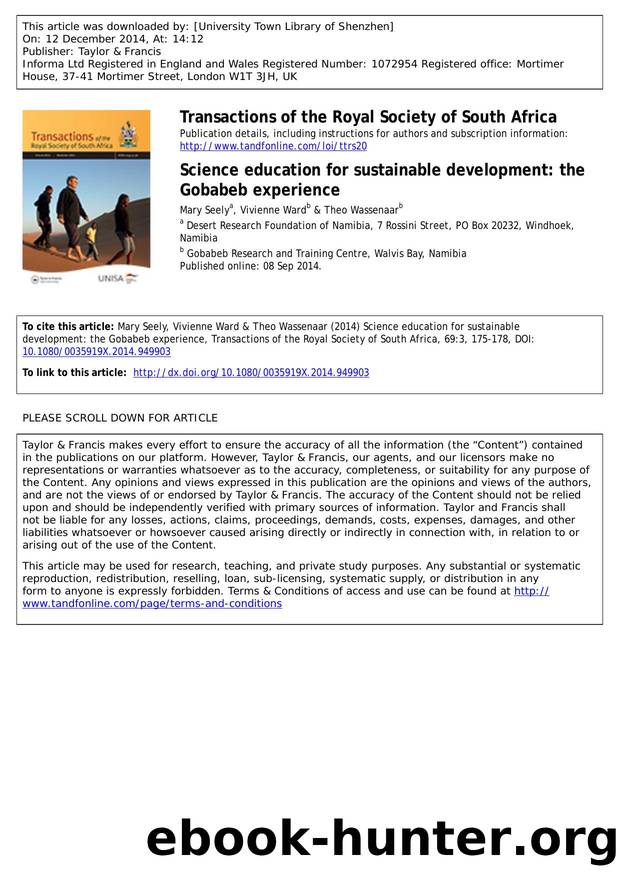 Science education for sustainable development: the Gobabeb experience by Mary Seely