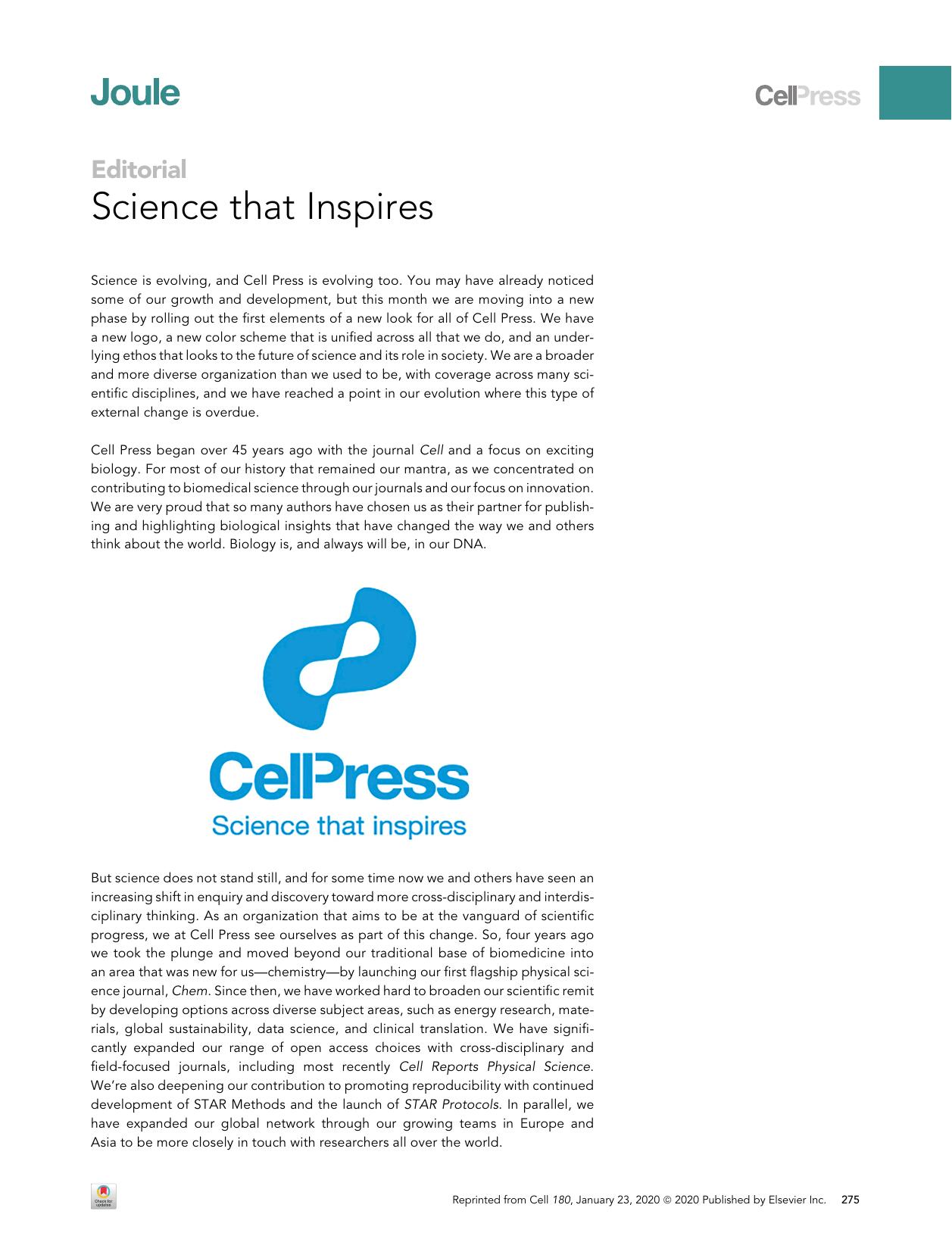 Science that Inspires by The Cell Press Team