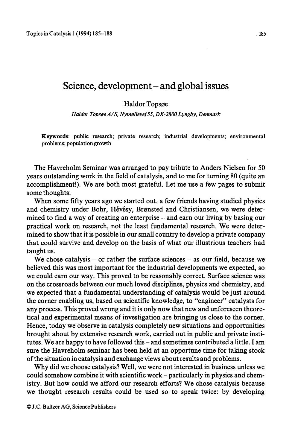 Science, development &#x2014; and global issues by Unknown
