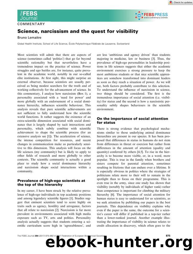 Science, narcissism and the quest for visibility by Unknown