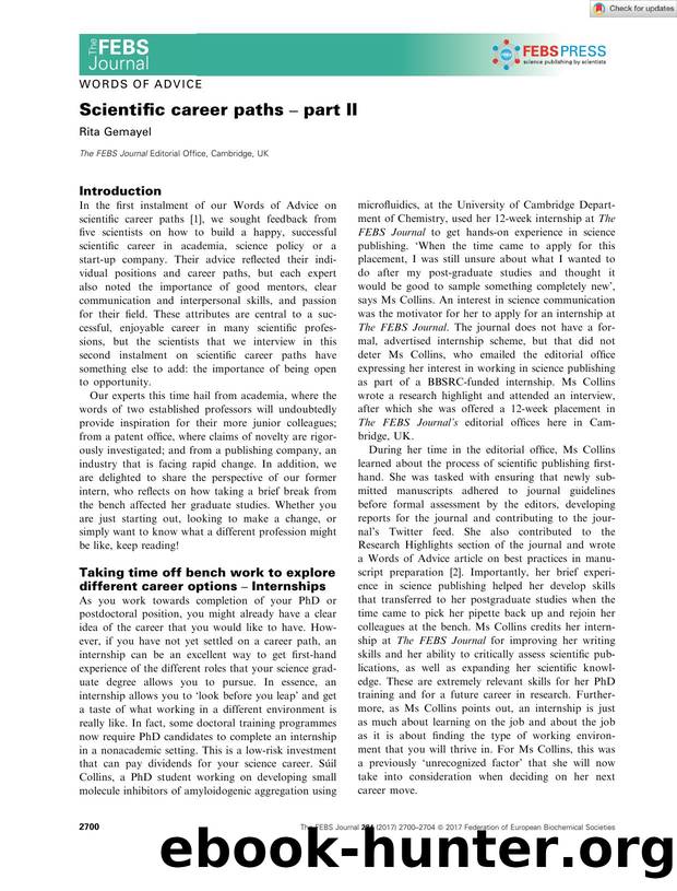 Scientific career paths â part II by Unknown