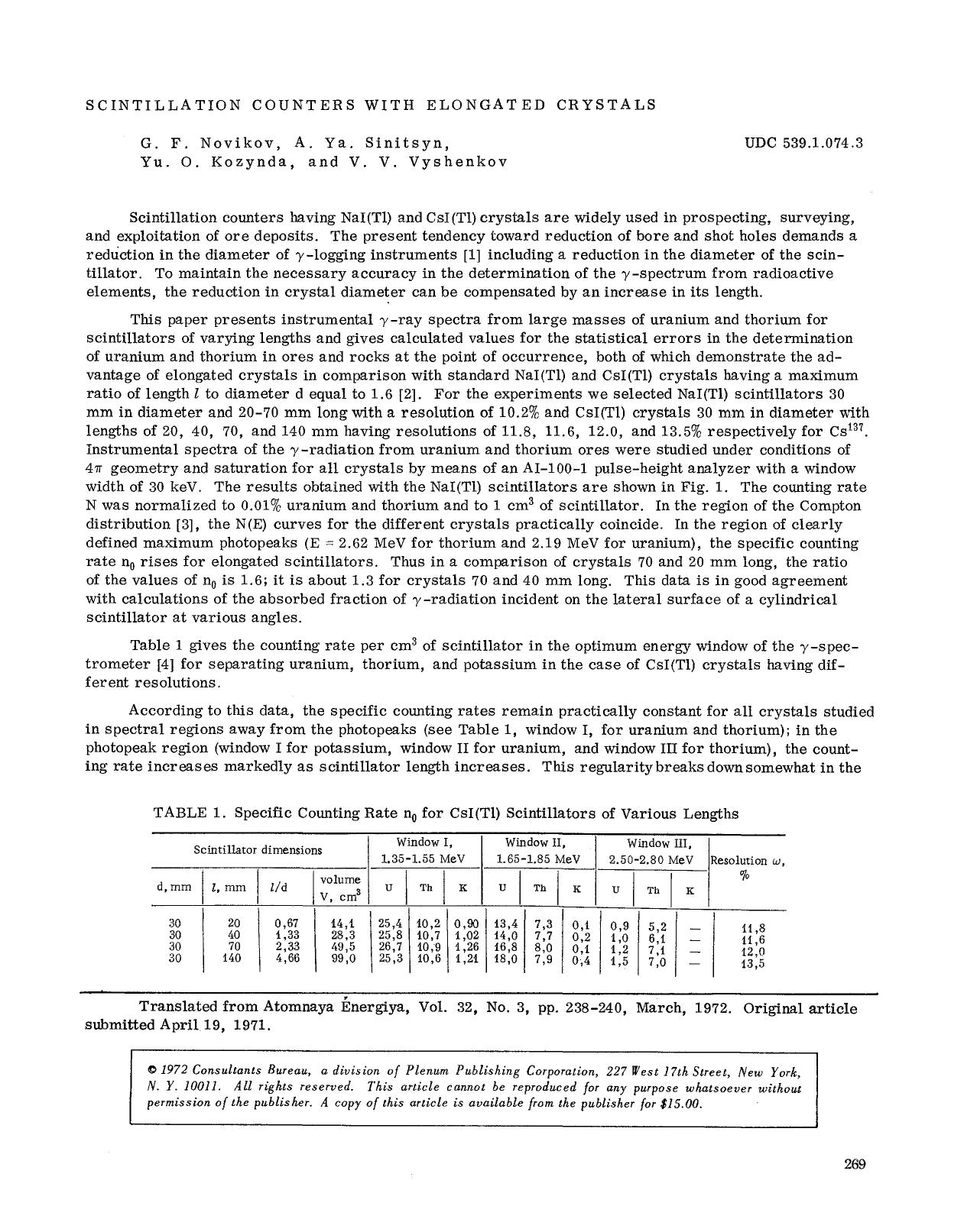 Scintillation counters with elongated crystals by Unknown