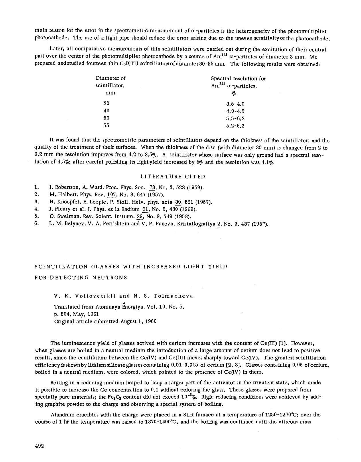 Scintillation glasses with increased light yield for detecting neutrons by Unknown