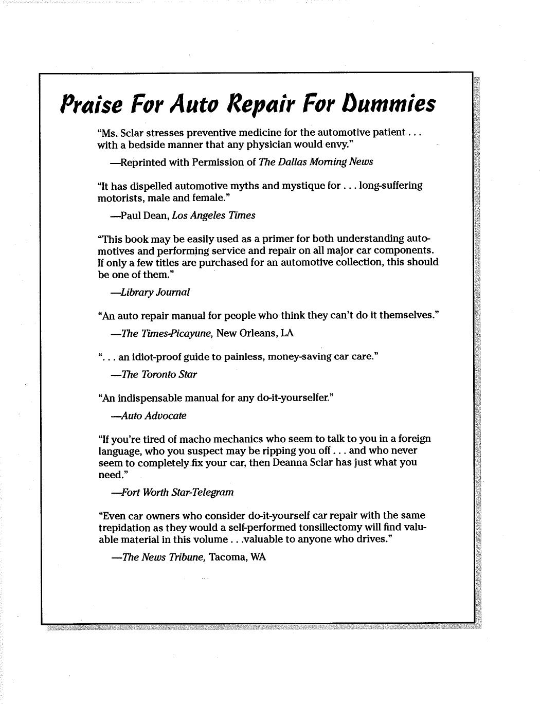 Sclar D. Auto Repair For Dummies (1999)(en)(567s) by Unknown