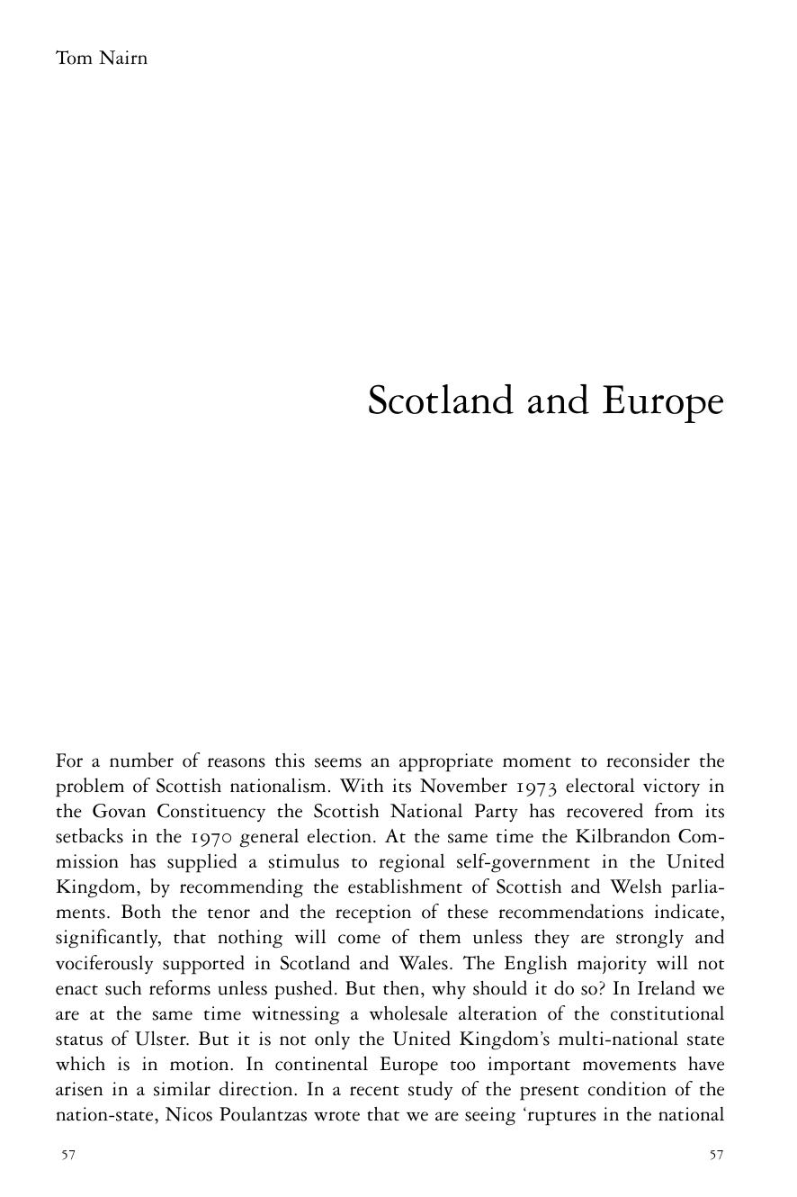 Scotland and Europe by Tom Nairn