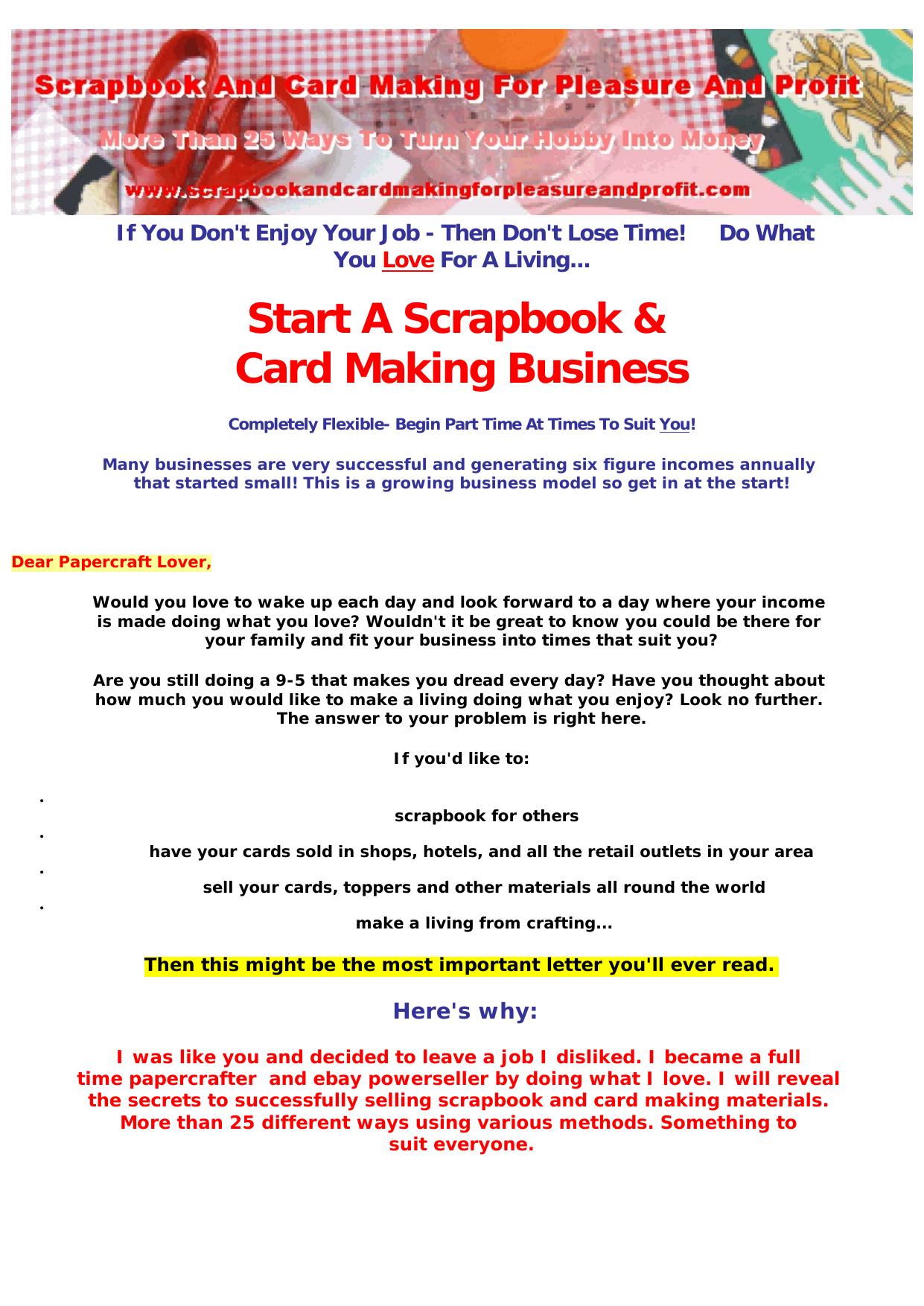 Scrapbook & Card Making For Pleasure And Profit. by Best of Kuszter's Collection