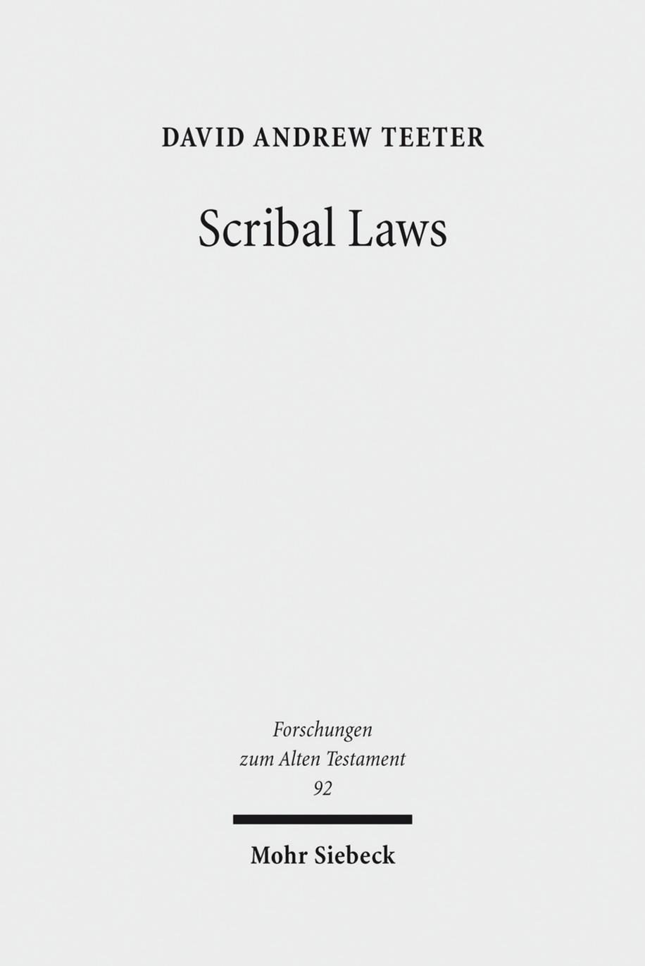 Scribal Laws by Teeter