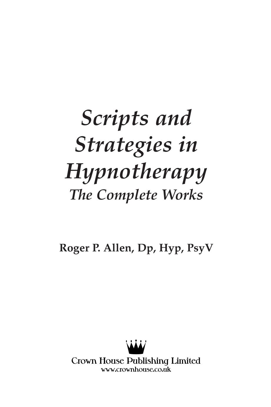 Scripts and Strategies in Hypnotherapy by Unknown