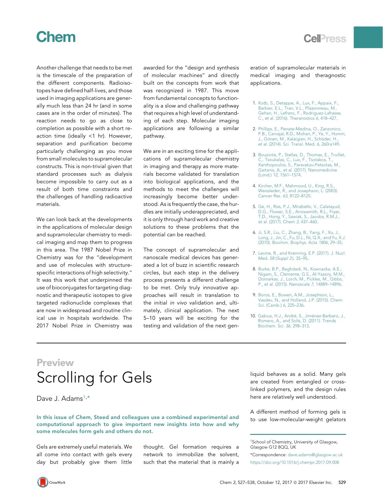 Scrolling for Gels by Dave J. Adams