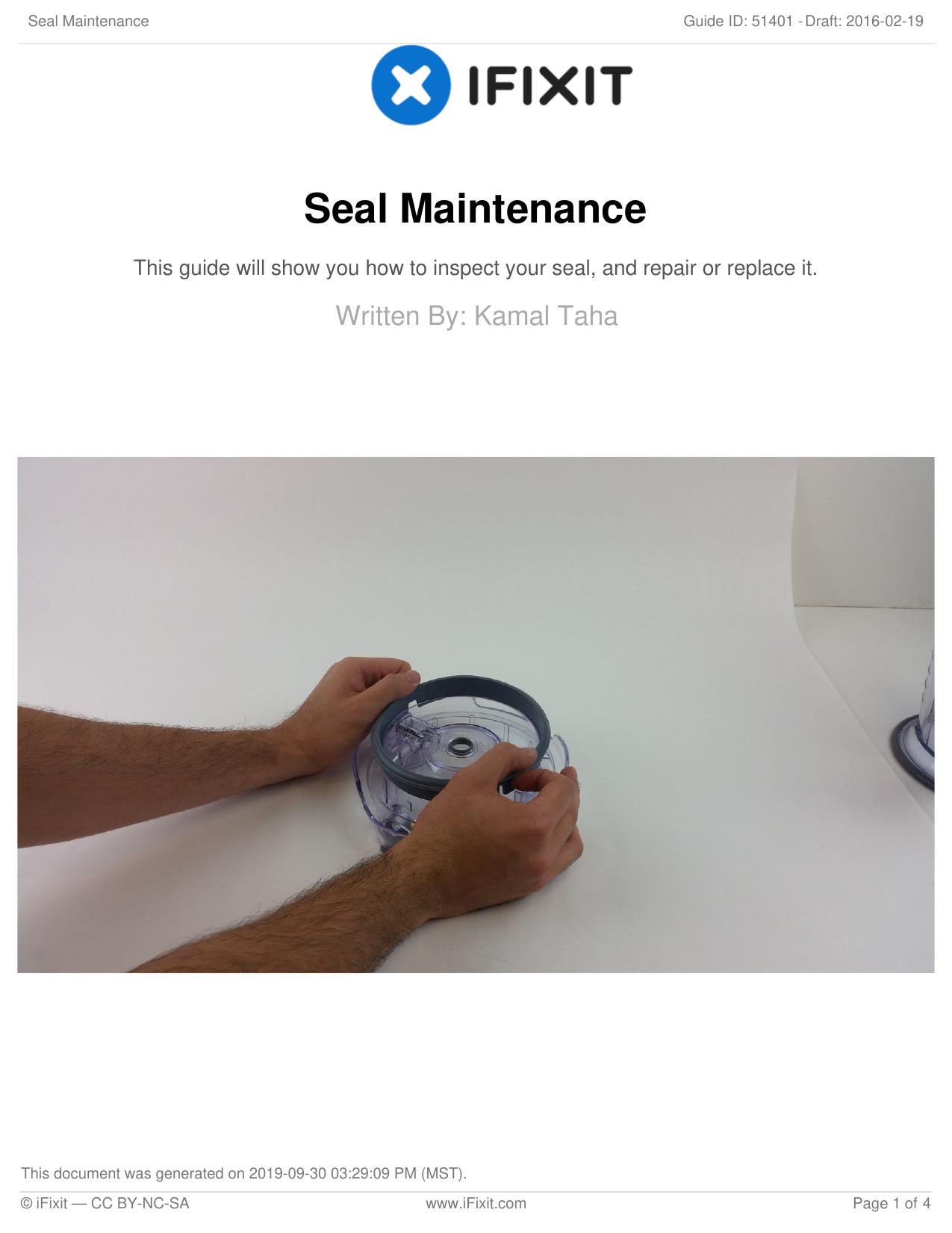 Seal Maintenance by Unknown