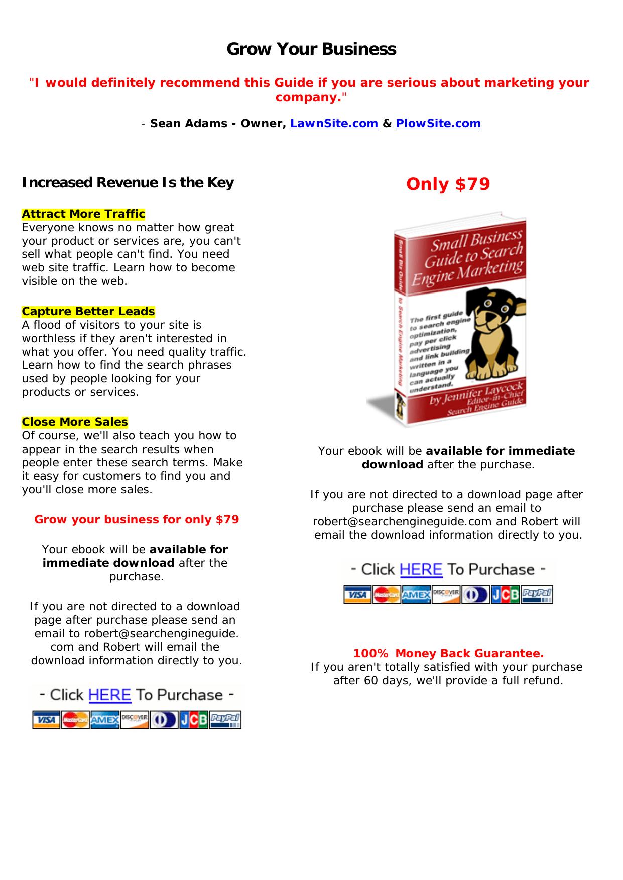 Search Engine Marketing For Small Biz. by Best of Kuszter's Collection