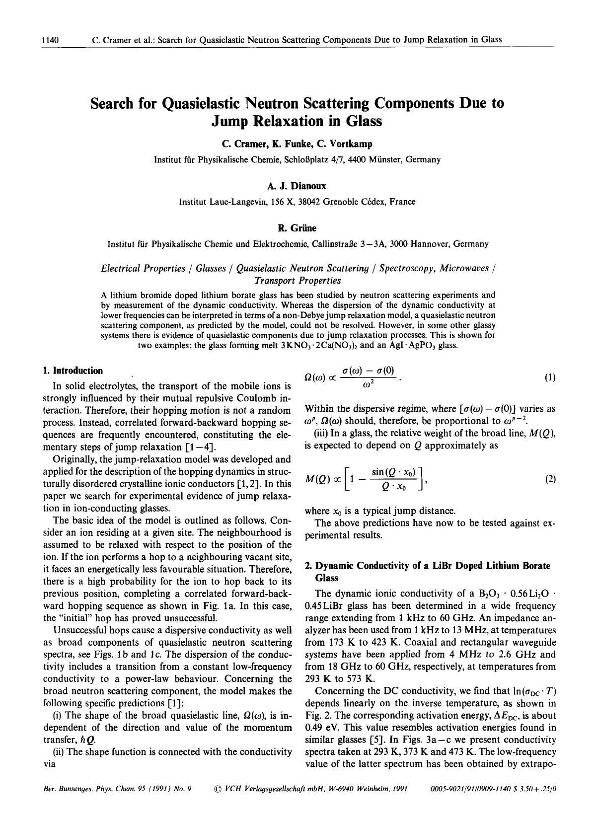 Search for Quasielastic Neutron Scattering Components Due to Jump Relaxation in Glass by Unknown