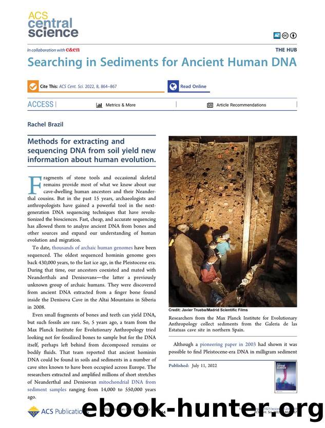 Searching in Sediments for Ancient Human DNA by Rachel Brazil