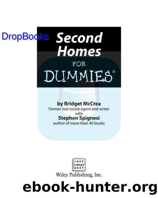 Second Homes for Dummies ISBN by 0470105224 DropBooks APP