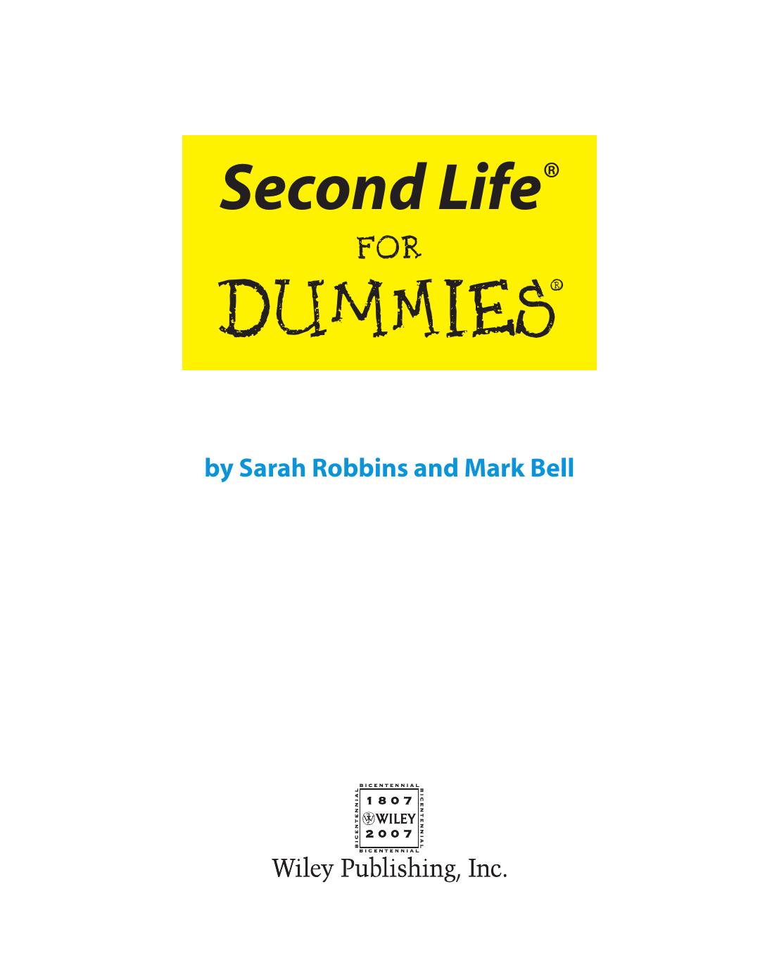 Second Life for DUMmIES by Unknown