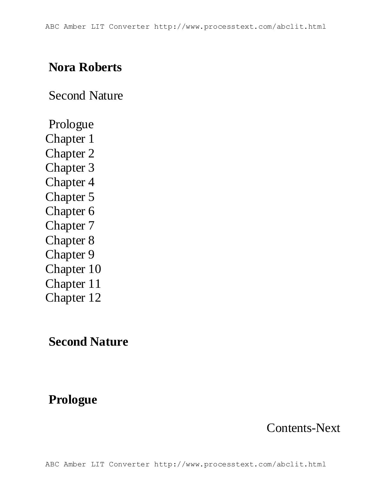 Second Nature by Nora Roberts by ahoffman