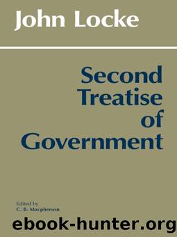 Second Treatise of Government by MacPherson C. B. Locke John