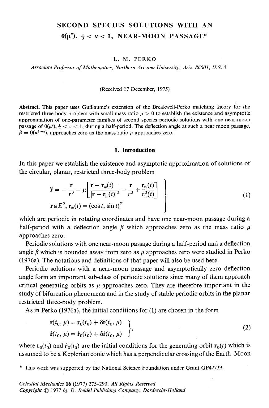 Second species solutions with an 0(&#x03BC; <Superscript>&#x03BD; <Superscript>), 13&lt;&#x03BD;&lt;1, near-moon passage by Unknown